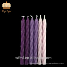 Decoración de pastel de gama alta PURPURA Ombre espiral Velas de cumpleaños para la venta